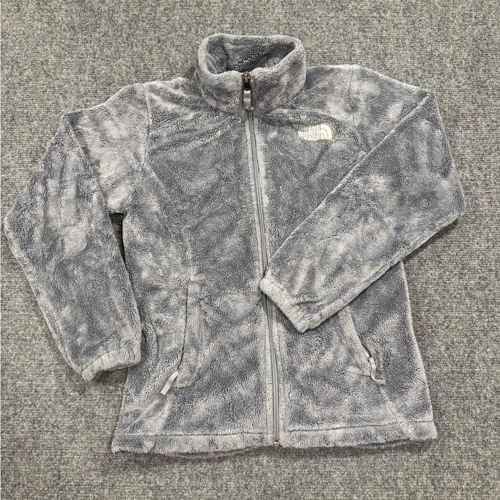 The North Face Girls Full-Zip Fleece Jacket Grey Size M (10/12)